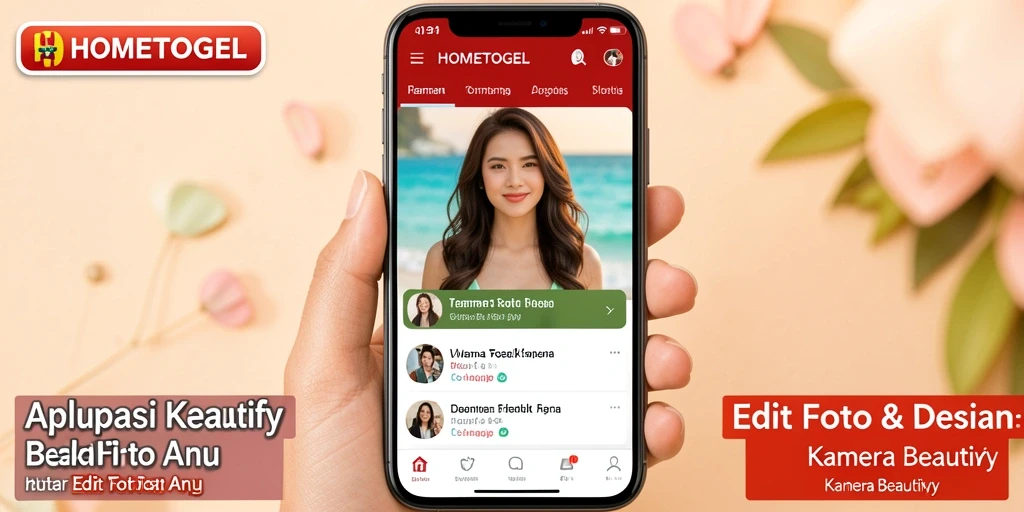 Antarmuka HOMETOGEL untuk pengeditan foto yang intuitif dan menarik.