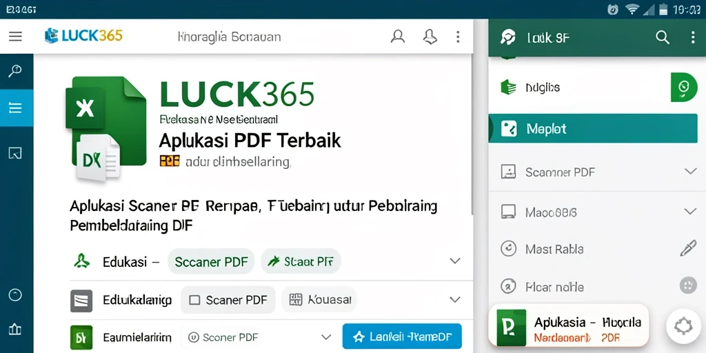 Tampilan antarmuka utama LUCK365 dalam memindai dokumen PDF.