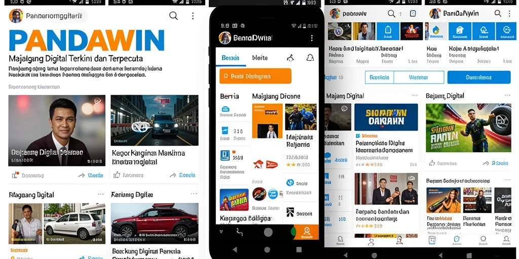 Antarmuka sederhana dan menarik dari aplikasi Majalah Digital PANDAWIN.