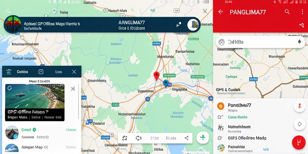 Tampilan antarmuka aplikasi GPS Offline Maps yang user-friendly.