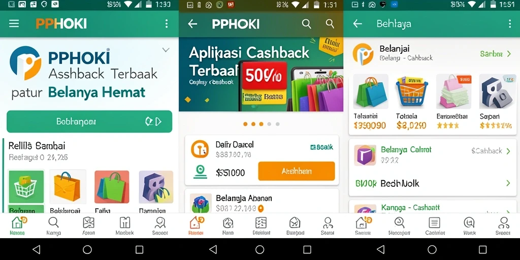 Tampilan antar muka utama PPHOKI dengan fungsi Cashback yang mudah diakses.