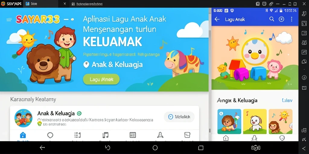 Antarmuka menarik dan ramah anak dari aplikasi SAYAP33.