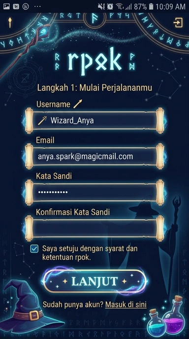 Daftar Akun Baru rpok untuk Pengguna Android Indonesia